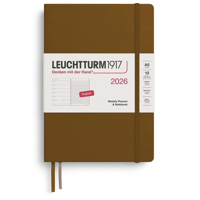 Calendar Weekly Planner & Notebook 2026 A5 Spice Brown