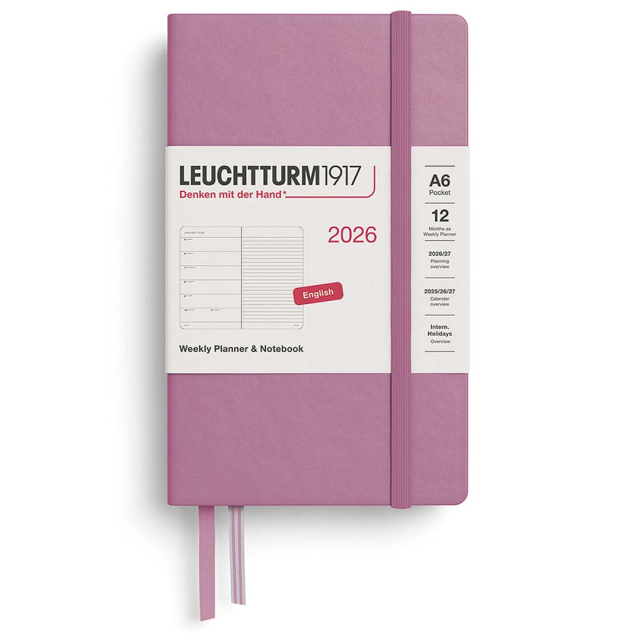 Calendar Weekly Planner & Notebook 2026 A6 Dusty Rose