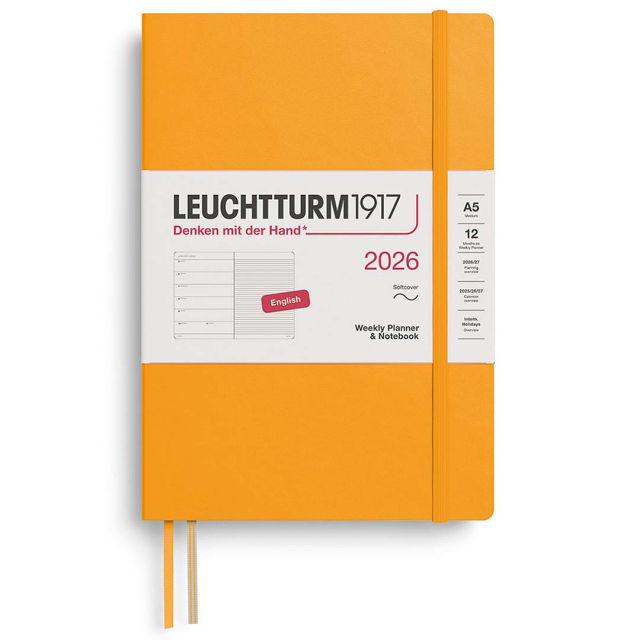 Calendar Weekly Planner & Notebook 2026 A5 Soft Cover Rising Sun