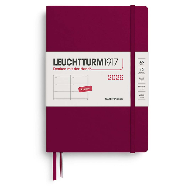 Calendar Weekly Planner 2026 A5 Port Red