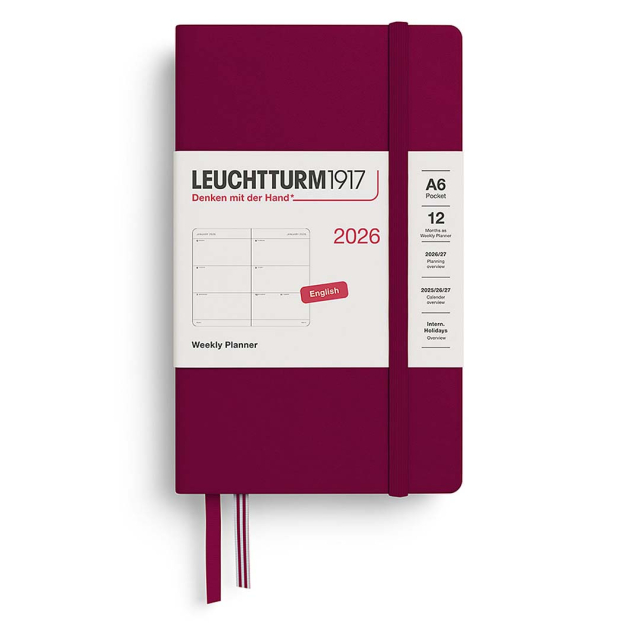 Calendar Weekly Planner 2026 A6 Port Red