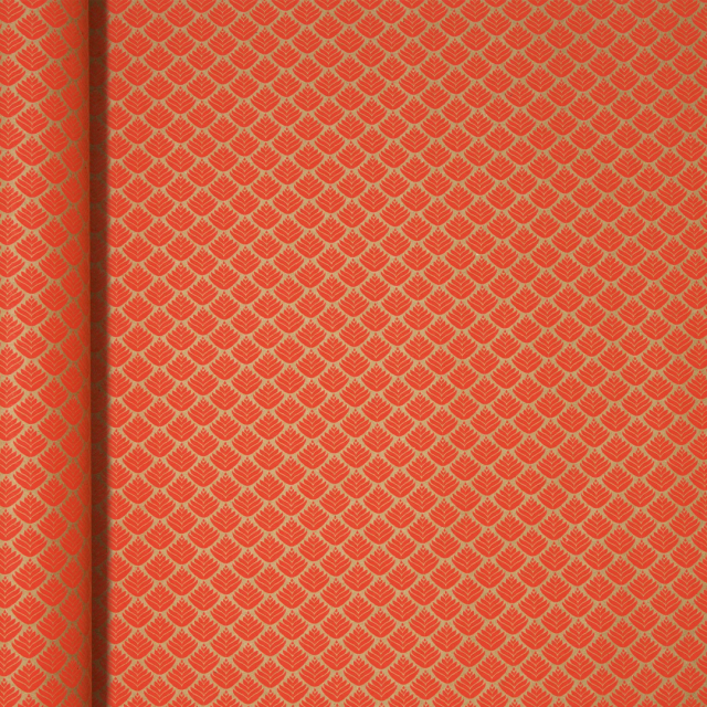 Gift wrap 35cm x 5m Kraft Red Flowers