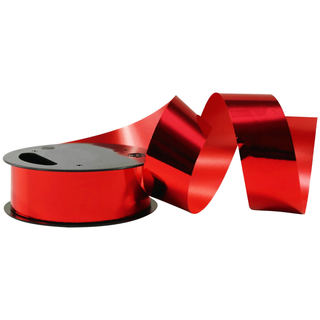Gift ribbon metallic 10m x 25 mm Red