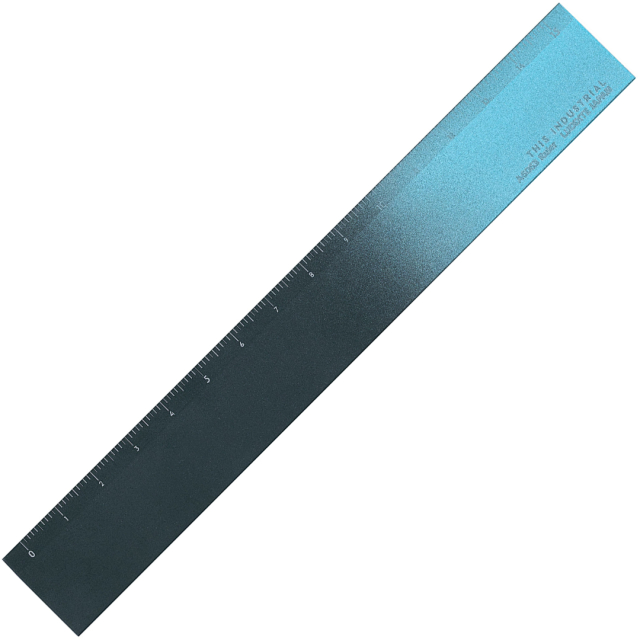 Ruler Aluminium 15 cm Black/Turquoise
