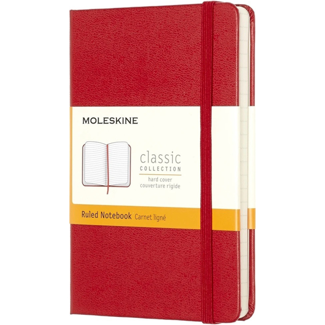 Classic Hard Cover Notebook Pocket Red
