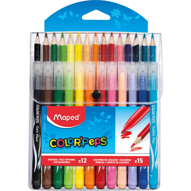 Colouring Pencils and Felt-tip Pens Color’Peps Pack of 27