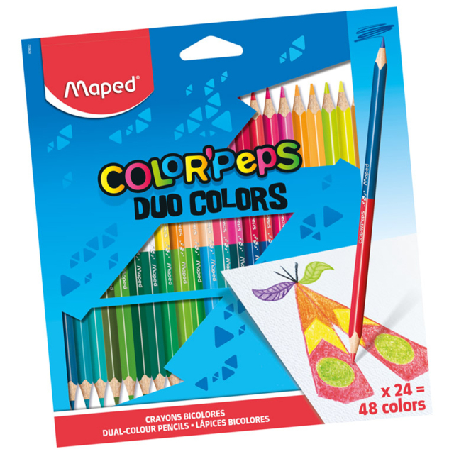 Colouring Pencils Color’Peps Duo Colors Pack of 24