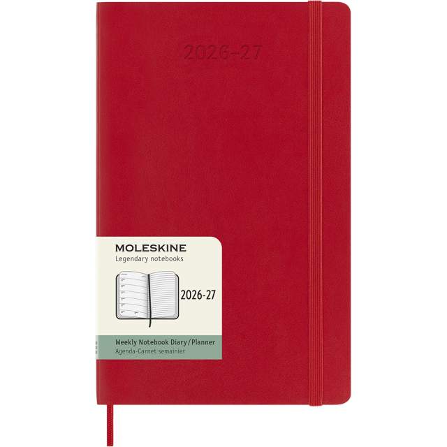 Calendar 18M WeekNote Soft Cover Large Red