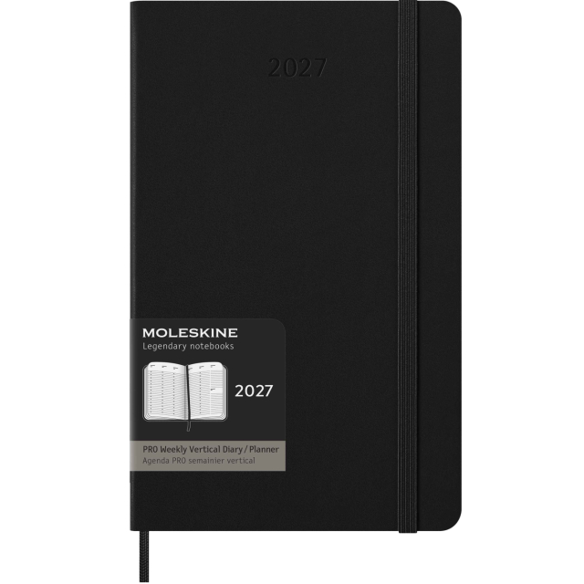 Calendar 12M Weekly Vertical PRO 2027 Hardcover Large Black