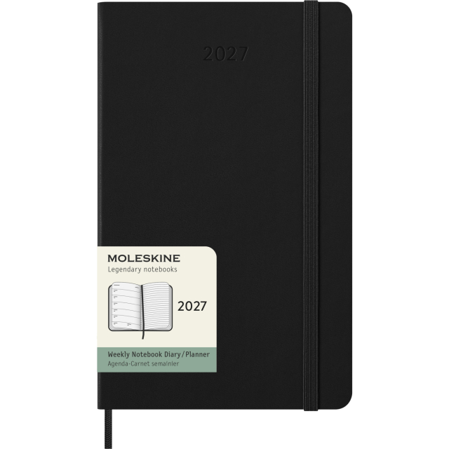 Calendar 12M Weekly Notebook 2027 Hardcover Large Black 