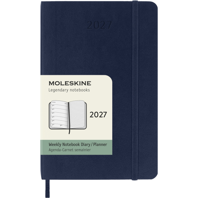 Calendar 12M Weekly Notebook 2027 Softcover Pocket Sapphire Blue 