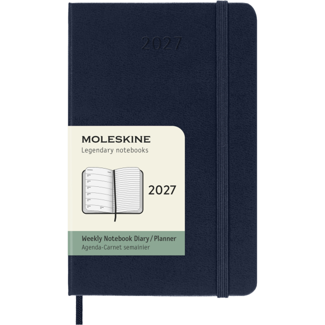 Calendar 12M Weekly Notebook 2027 Hardcover Pocket Sapphire Blue 
