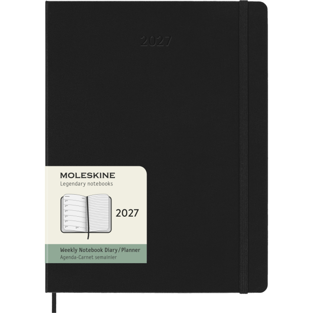Calendar 12M Weekly Notebook 2027 Hardcover XL Black 