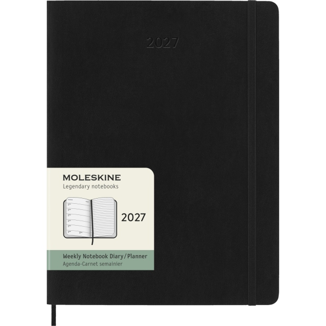 Calendar 12M Weekly Notebook 2027 Softcover XL Black 
