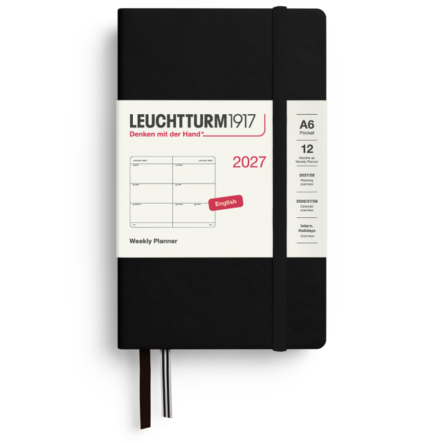 Calendar Weekly Planner 2027 A6 Black
