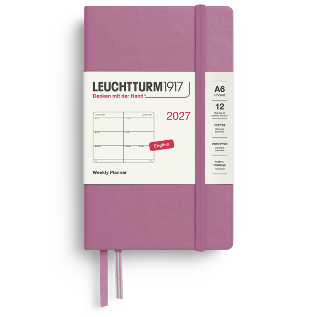 Calendar Weekly Planner 2027 A6 Dusty Rose