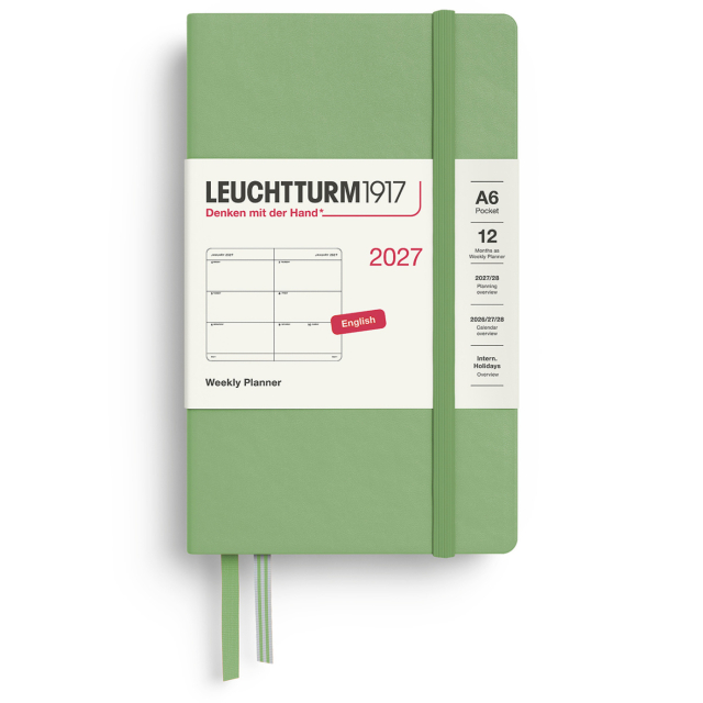 Calendar Weekly Planner 2027 A6 Sage
