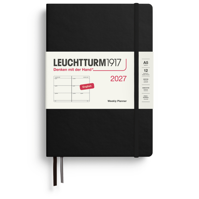Calendar Weekly Planner 2027 A5 Black