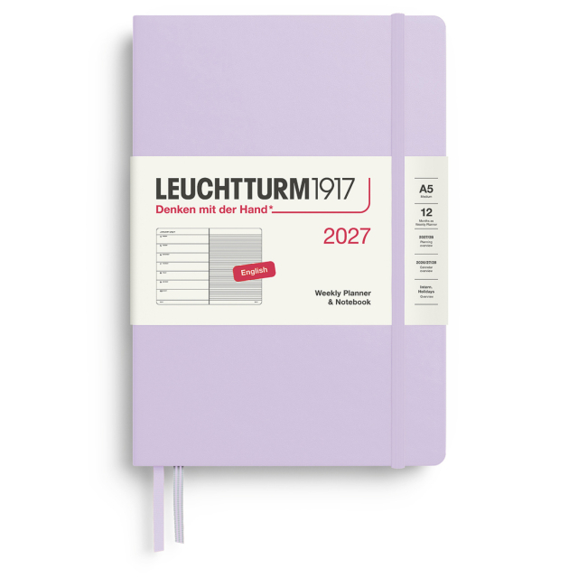 Calendar Weekly Planner & Notebook 2026 A5 Lilac