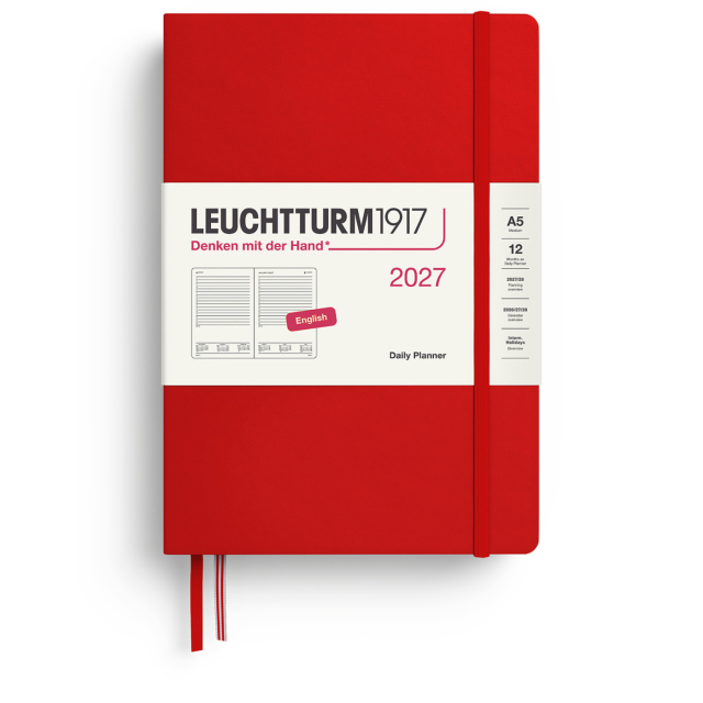 Calendar Daily Planner 2027 A5 Cherry