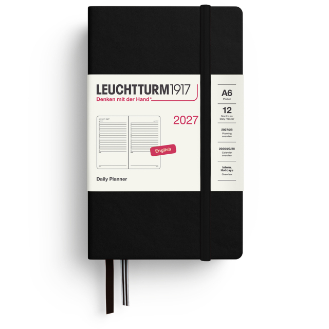 Calendar Daily Planner 2027 A6 Black