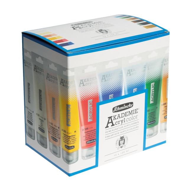 Akademie Acrylic Colour 120 ml 12-set