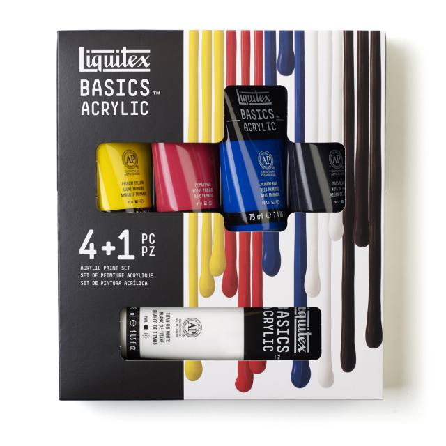 Basics Acrylic Paint Set 4x75 ml + 1x118 ml
