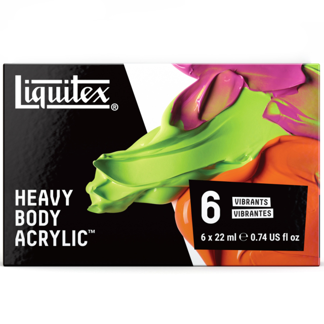 Acrylic Paint Heavy Body Vibrant Set 6x22 ml