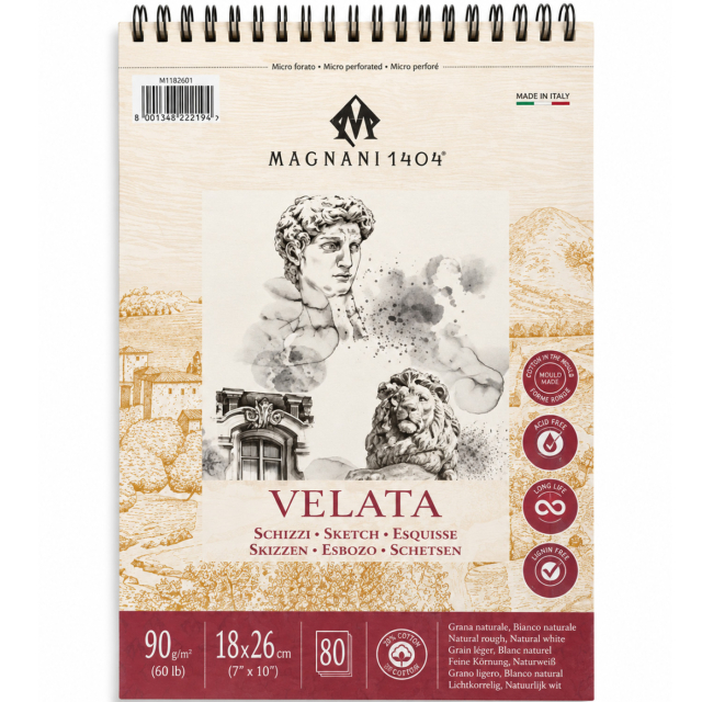 Sketchpad Spiral Velata 90g 18x26 cm
