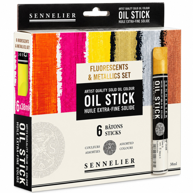 Oil Stick Flurescent & Metallics 6-set