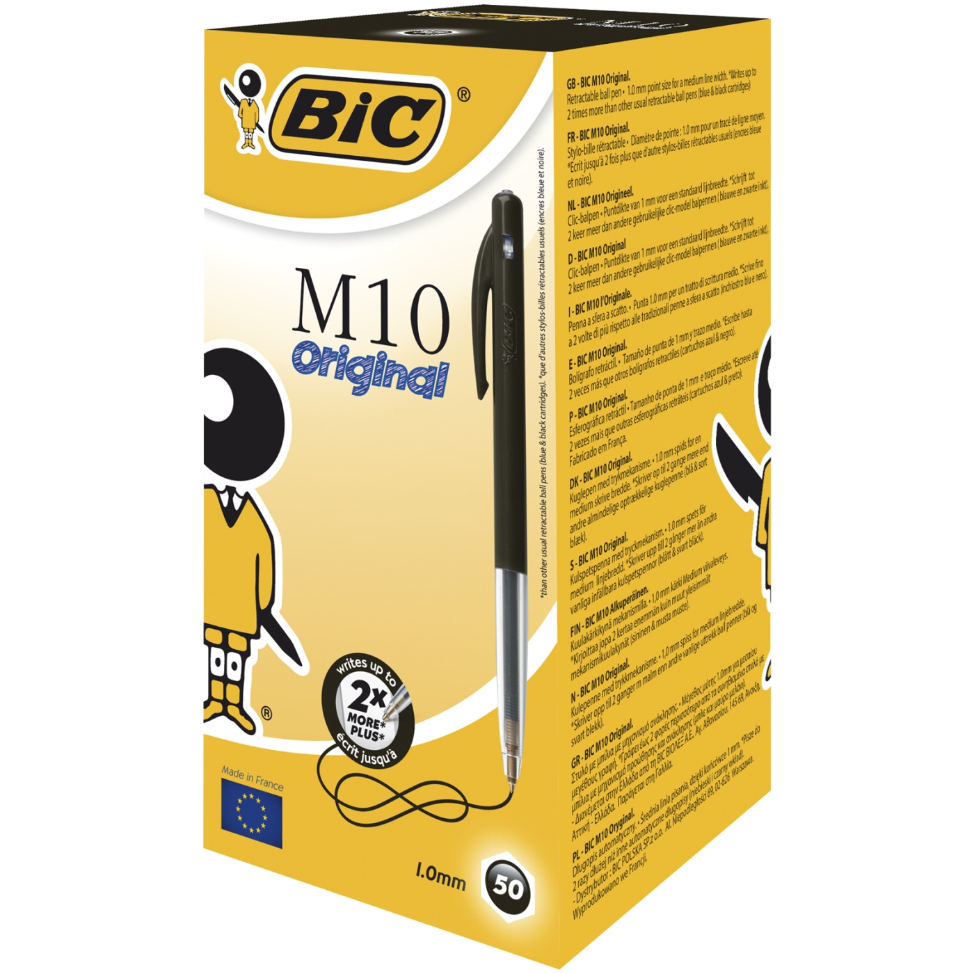 BIC M10 Medium Clic Pens Black Pack of 10 