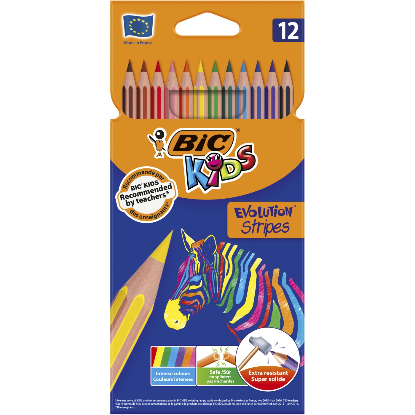 New Assorted Colors BIC Kids Coloring Pencils 3 Packs of 12 Colored Pencils 