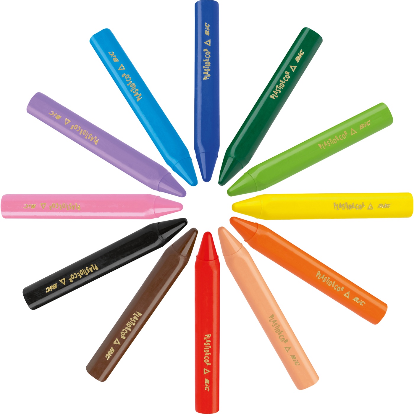 Case 12 Crayons Hard Colours Bic Plastidecor Box Age 30 Months Children  Girls
