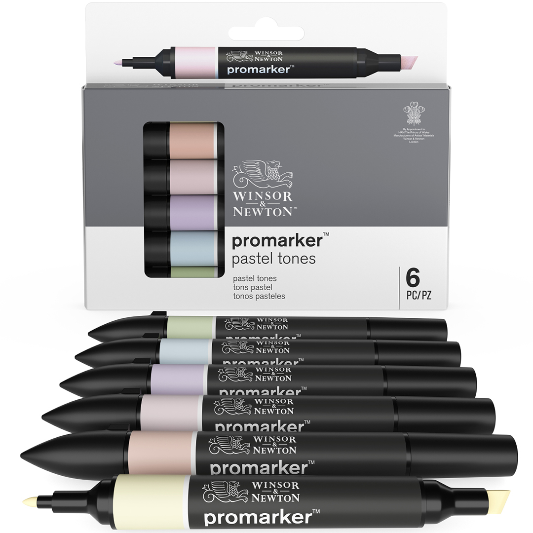 ProMarker 6-set Pastel tones in the group Pens / Artist Pens / Felt Tip Pens at Pen Store (100539)