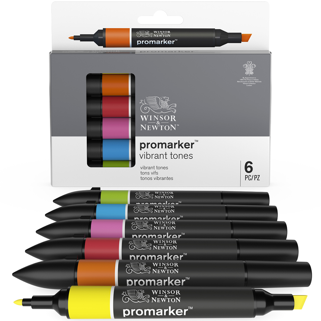 ProMarker 6-set Vibrant tones in the group Pens / Artist Pens / Felt Tip Pens at Pen Store (100544)