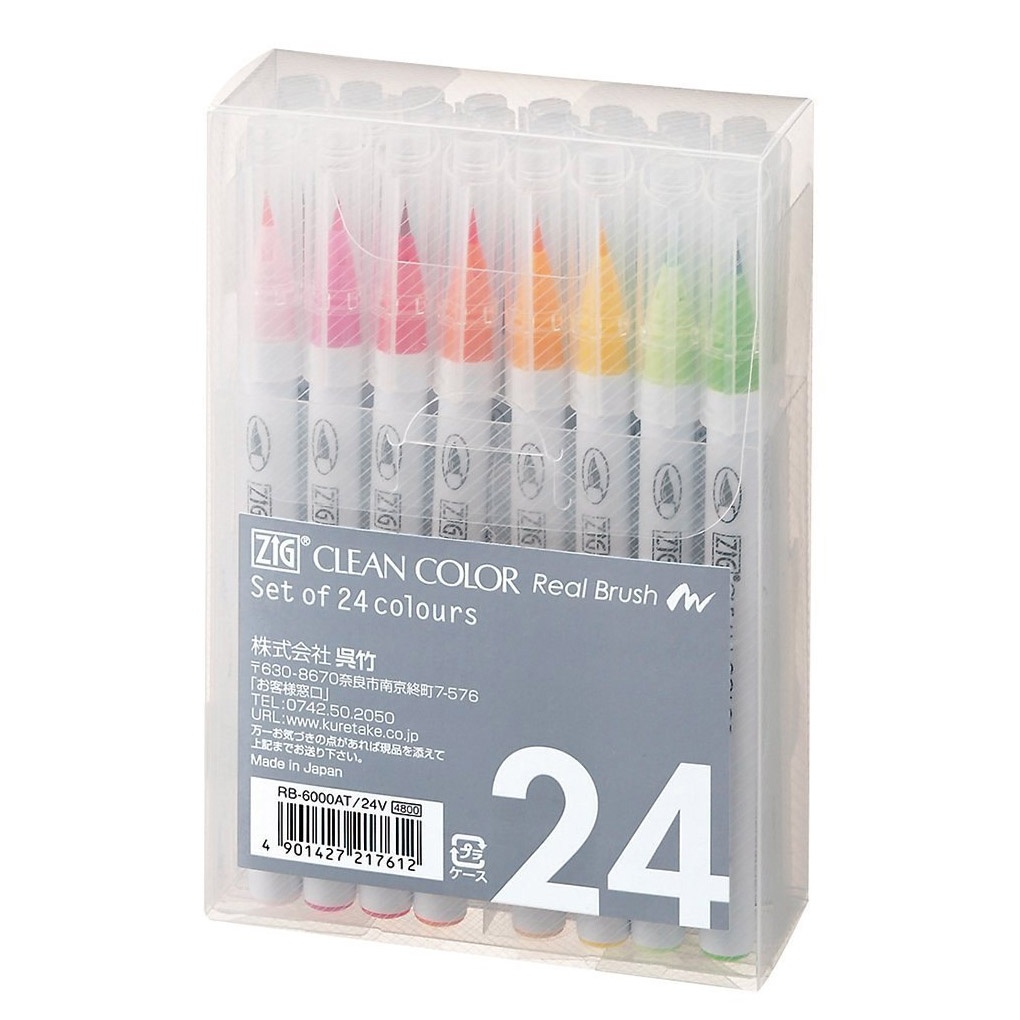 servet Gelukkig is dat Decoratie ZIG Kuretake Clean Color Real Brush 24-set | Pen Store