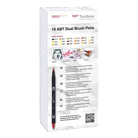 ABT Dual Brush pen 18-set Earth in the group Pens / Artist Pens / Brush Pens at Pen Store (101095)