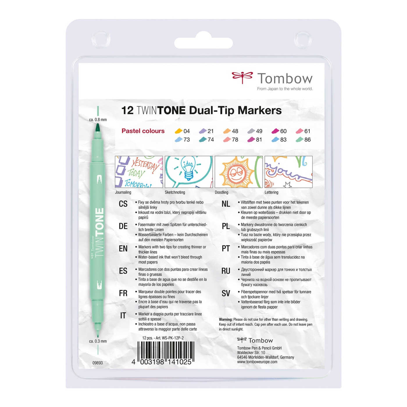 TwinTone Marker Set, 12-Pack Pastel