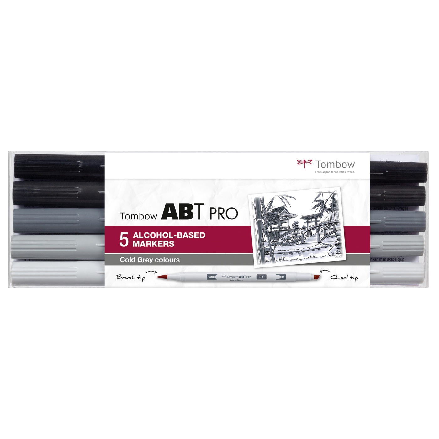 ABT PRO Dual Brush Pen 5-set Cold Grey in the group Pens / Artist Pens / Illustration Markers at Pen Store (101259)