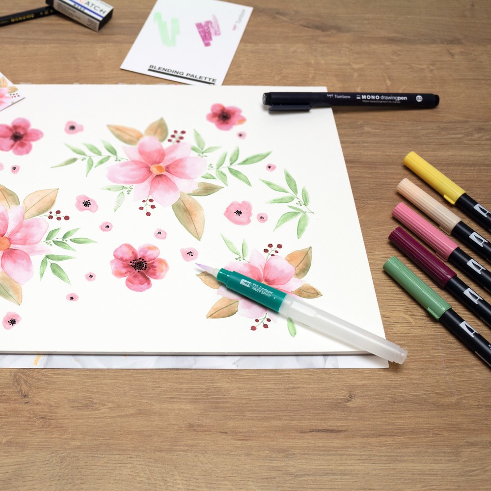 Watercoloring set Floral in the group Pens / Artist Pens / Brush Pens at Pen Store (101263)