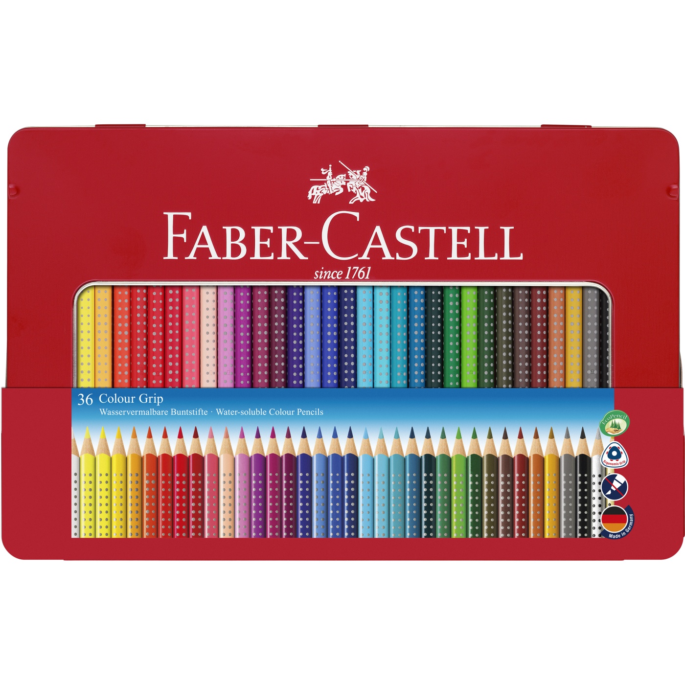 Faber-Castell Colour Grip - Tin of 36