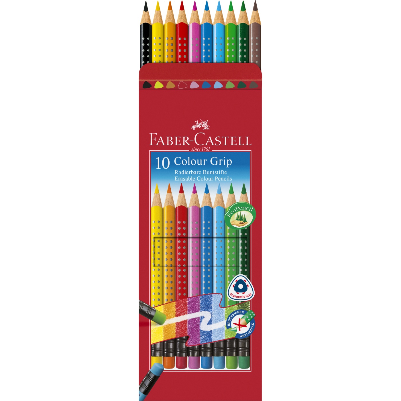 Colour Grip Erasable Coloring Pencils - Set of 10 in the group Kids / Kids' Pens / Coloring Pencils for Kids at Pen Store (101397)
