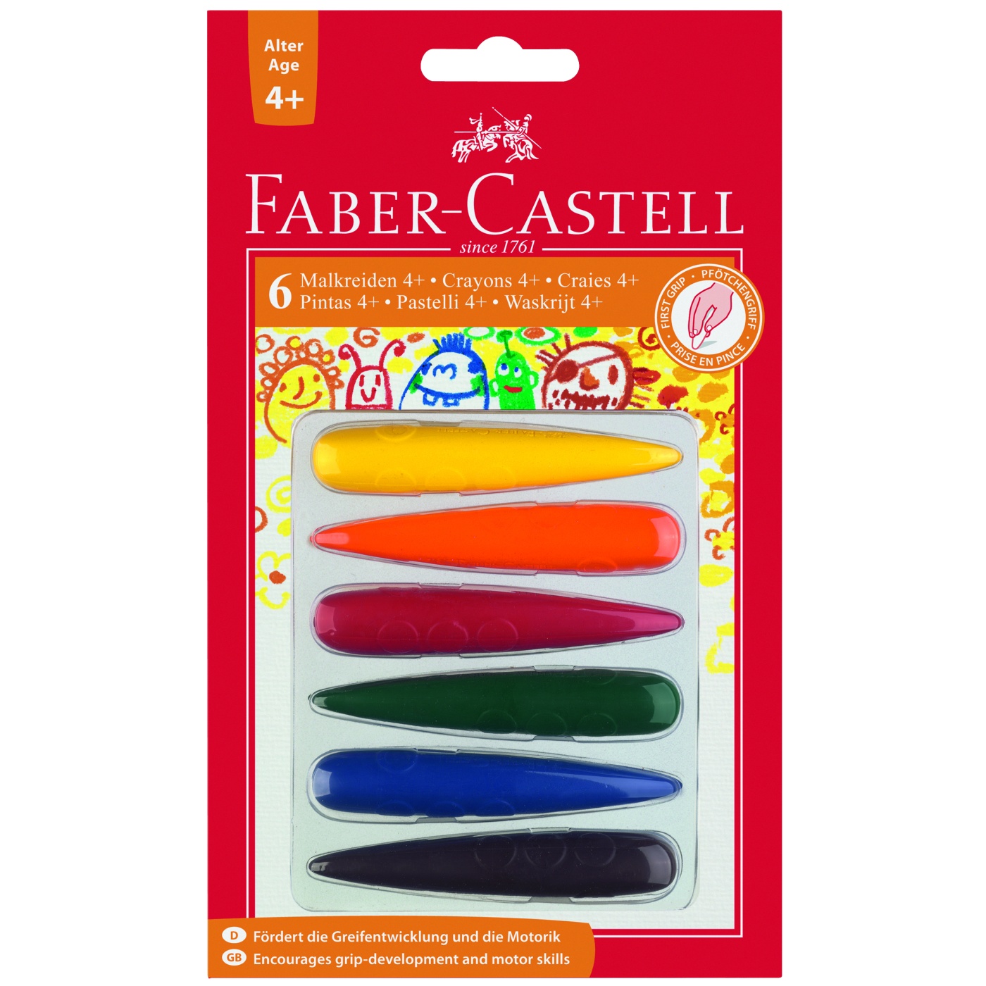 Crayon Fingers - Set of 6 in the group Kids / Kids' Pens / Crayons for Kids at Voorcrea (101414)