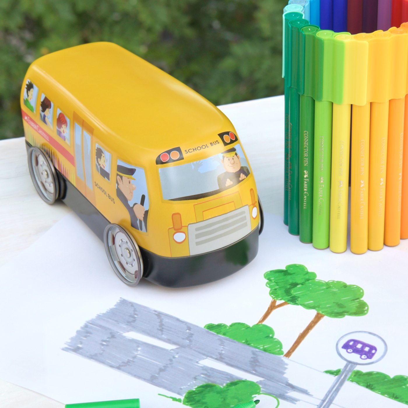Faber-Castell Colour Connector Pens School Bus Set of 33