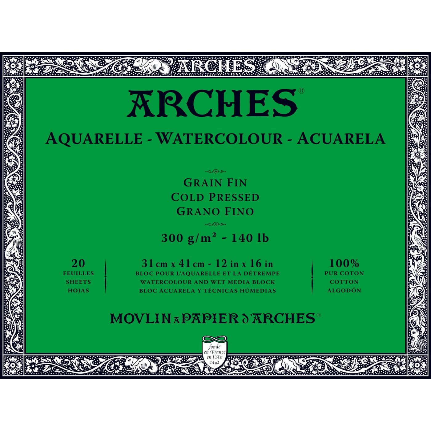 Arches Watercolor Pad 300g 31x41cm