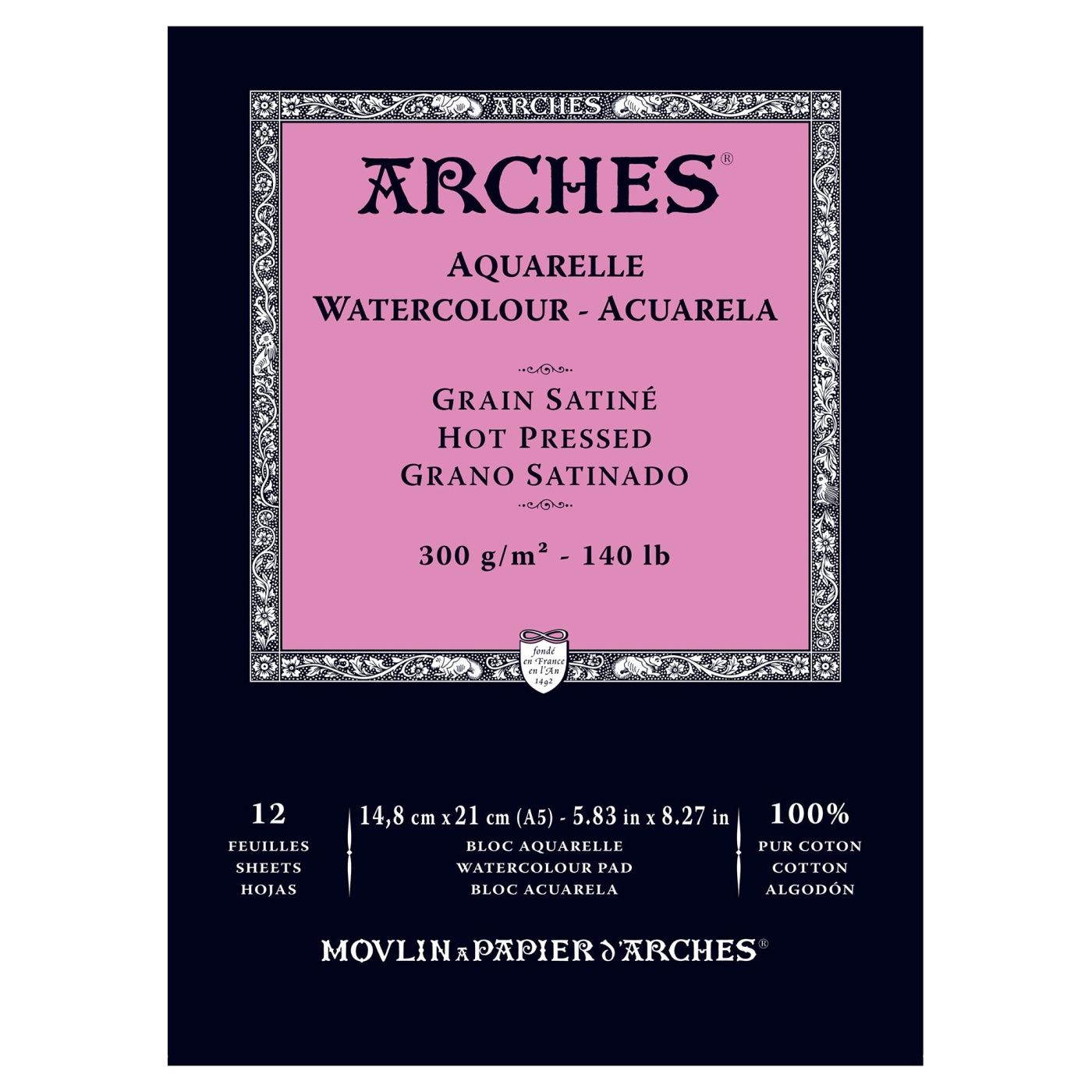 Arches Watercolor Block 9x12-inch Natural White 100% Cotton Watercolor  Paper - 10 Sheets of Arches 300 lb Watercolor Paper Cold Press - Watercolor