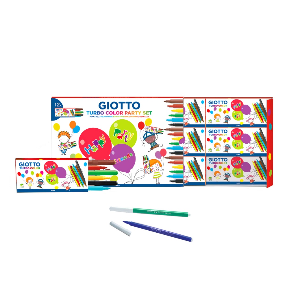 Turbo Color Felt Tip Pens Party Set x 12 in the group Kids / Books for Kids / Birthday Parties at Pen Store (101591)