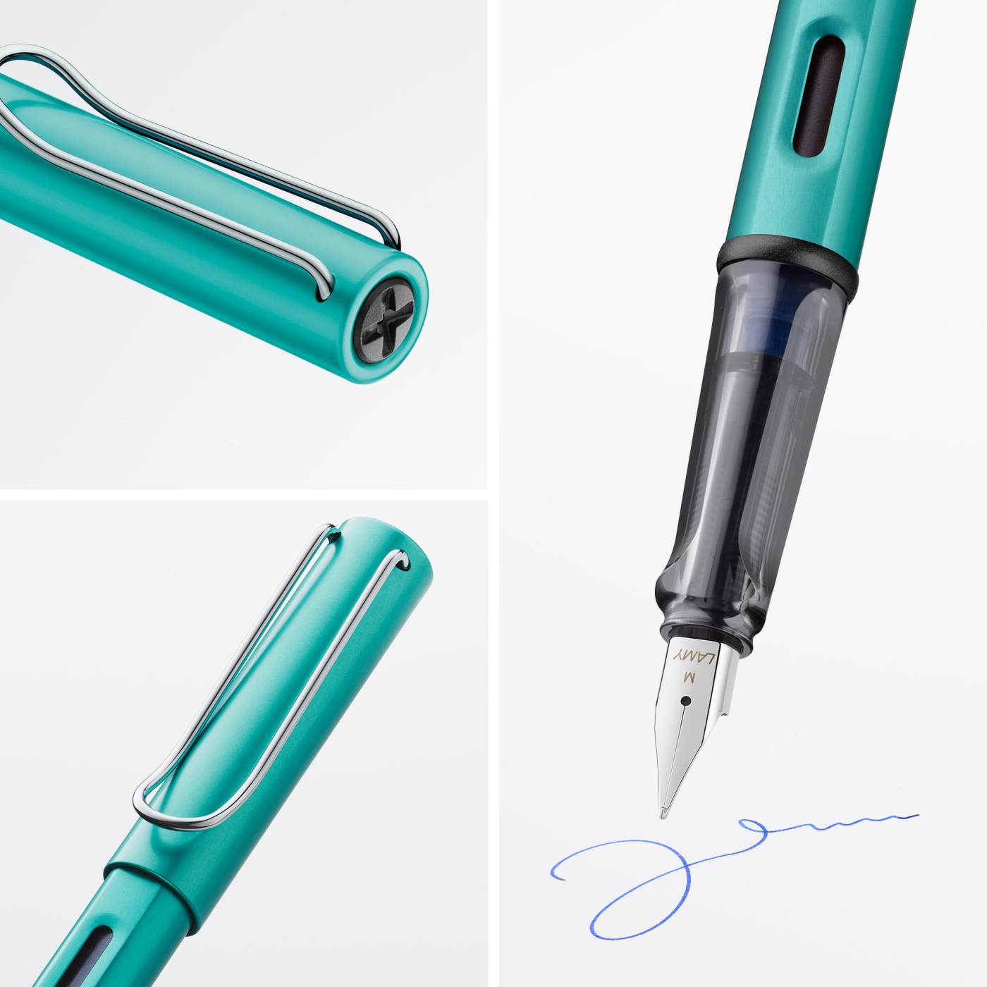 Lamy Al-Star Füllfederhalter (M) Ocean Blue – Inkl. 5 Schwarzen Tintenpatronen