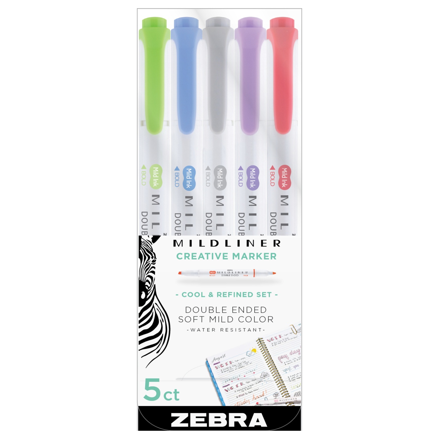 Mildliner 5-pack Cool & refined in the group Pens / Artist Pens / Illustration Markers at Pen Store (102174)