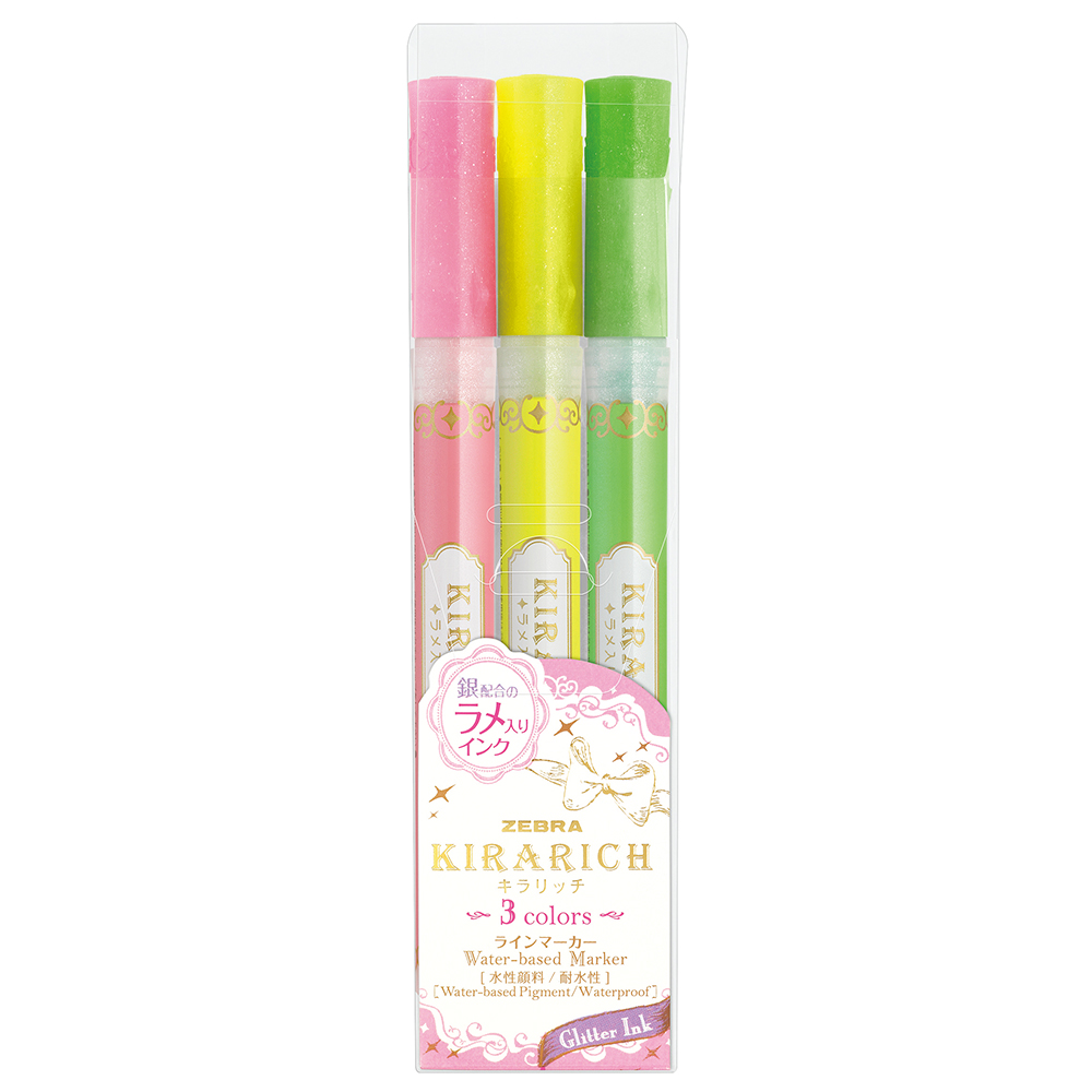 Kirarich Glitter Highlighter 3-set in the group Pens / Office / Highlighters at Pen Store (102198)